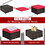Costway 60283571 4 Pcs Ottoman Garden Deck Patio Rattan Wicker Furniture Set Cushioned Sofa-Red