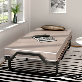 Costway 60483952 Made in Italy Rollaway Folding Bed with Memory Foam Mattress