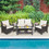 Costway 17082396 4 Pieces Patio Rattan Furniture Set with Cushioned Sofa and Storage Table-White