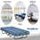 Costway 93421576 Made in Italy Rollaway Guest Bed with Sturdy Steel Frame and Memory Foam Mattress-Navy