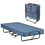 Costway 93421576 Made in Italy Rollaway Guest Bed with Sturdy Steel Frame and Memory Foam Mattress-Navy