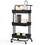 Costway 40823165 3-Tier Utility Cart Storage Rolling Cart with Casters-Black