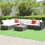 Costway 57489162 7 Pieces Patio Rattan Furniture Set Sectional Sofa Garden Cushion-White