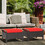 Costway 24689537 Set of 2 Fade-Resistant Wicker Patio Ottoman-Red