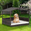 Costway 89741632 Outdoor Wicker Dog House with Weatherproof Roof-White