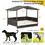 Costway 89741632 Outdoor Wicker Dog House with Weatherproof Roof-White