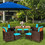 Costway 54106273 9 Pieces Patio Rattan Dining Cushioned Chairs Set-Turquoise