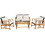 Costway 85146379 4 Pieces Patio Rattan Conversation Set with Seat and Back Cushions-Off White