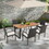 Costway 92785136 7 Pieces Patio Rattan Dining Set with Umbrella Hole-L-shaped Handrail