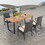 Costway 59423187 5 Pieces Patio Wicker Chair and Dining Table Set with 2 Inch Umbrella Hole