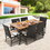 Costway 82316497 5/7-Piece Outdoor Dining Set with Acacia Wood Table-6 Pieces +