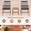 Costway 31298765 3 Pieces Acacia Wood Patio Furniture Set with Armchairs Coffee Table