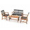 Costway 47815269 4 Pieces Acacia Wood Patio Conversation Table and Chair Set with Hand Woven Rope