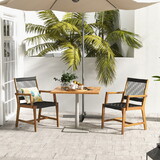 Costway 38751294 Set of 2 Patio Acacia Wood Dining Chairs with Armrests for Lawn Yard