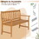 Costway 53478261 2-Person Outdoor Acacia Wood Bench with Backrest