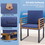 Costway 69432185 7 Pieces Patio Acacia Wood Dining Chair and Table Set for Backyard and Poolside-Navy