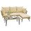 Costway 49613852 3 Pieces L-Shaped Patio Sofa with Cushions and Tempered Glass Table-Beige