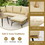 Costway 49613852 3 Pieces L-Shaped Patio Sofa with Cushions and Tempered Glass Table-Beige