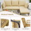 Costway 49613852 3 Pieces L-Shaped Patio Sofa with Cushions and Tempered Glass Table-Beige