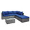 Costway 41268379 6 Pieces Outdoor Rattan Sofa Set with Seat and Back Cushions-Navy