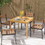 Costway 35681294 Square Acacia Wood Outdoor Dining Table with Umbrella Hole