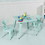 Costway 10594728 27'' Kids Square Steel Table Play Learn Activity Table-Blue