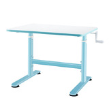 Costway 64018973 32 x 24 Inches Height Adjustable Desk with Hand Crank Adjusting for Kids-Blue