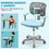 Costway 13804769 Adjustable Desk Chair with Auto Brake Casters for Kids-Blue