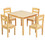 Costway 52439706 5 pcs Kids Pine Wood Table Chair Set-Natural
