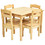 Costway 52439706 5 pcs Kids Pine Wood Table Chair Set-Natural