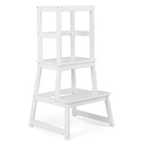 Costway 49065831 2-in-1 Multifunctional Toddler Step Stool with Safety Rail-White