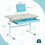 Costway 36947521 Height-Adjustable Kids Desk with Tilt Desktop and Book Stand-Blue