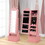 Costway 69732854 2-in-1 Kids Play Jewelry Armoire with Full Length Mirror and Drawers-Pink