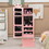 Costway 69732854 2-in-1 Kids Play Jewelry Armoire with Full Length Mirror and Drawers-Pink