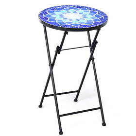 Costway 21549763 Folding Mosaic Side Table Accent Table