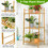 Costway 83126709 3 Tiers Vertical Bamboo Plant Stand-Natural