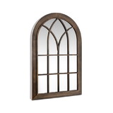 Costway 94516237 3-Layered Arched Mounted Mirror for Vanity Bedroom Entryway-Rustic Brown