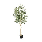 Costway 59147368 6 Feet Artificial Olive Tree in Cement Pot-1 Piece