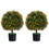 Costway 76354821 2-Pack Artificial Boxwood Topiary Ball Tree with Orange Fruit