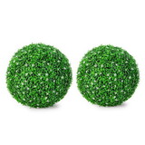 Costway 84631975 2 PCS Holly Artificial Topiary Balls 19.5 Inch Faux Boxwood Balls