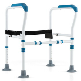 Costway 98516734 Toilet Safety Rail with Adjustable Height for Elderly-Blue