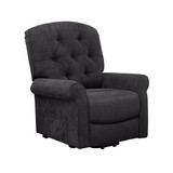 Costway 63458291 Recliner Chair Sofa for Elderly with Side Pocket and Remote Control-Black