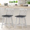 Costway 09271543 Set of 2 Swivel Counter Height Bar Stools with Solid Wood Legs-White