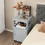 Costway 46923187 Bathroom Floor Cabinet Side Storage Organizer with Open Shelf and Single Door-Gray