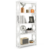 Costway 62841579 5-Tier Modern Freestanding Bookcase with Open Shelves-White