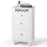 Costway 17943285 3-Drawer Freestanding Bathroom Storage Cabinet with Anti-toppling Device-White