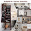 Costway 04869753 LED Jewelry Cabinet Armoire Organizer with Bevel Edge Mirror-Brown