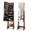 Costway 04869753 LED Jewelry Cabinet Armoire Organizer with Bevel Edge Mirror-Brown