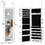 Costway 56012947 Wall Mounted Lockable Mirror Jewelry Cabinet with LED Light