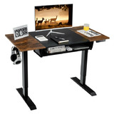 Costway 98234610 48 Inch Electric Sit to Stand Desk with Keyboard Tray-Black
